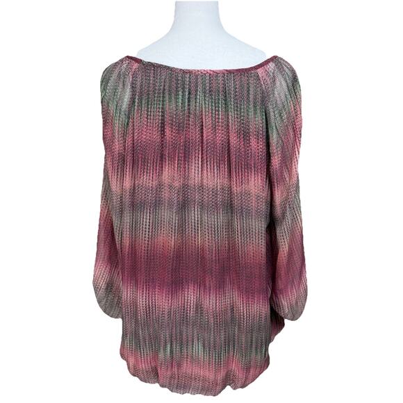 Rebecca Malone Women's Plus Sz 2X 3/4 Split Sleeves Multicolor Ombre' Stripes - Picture 7 of 16